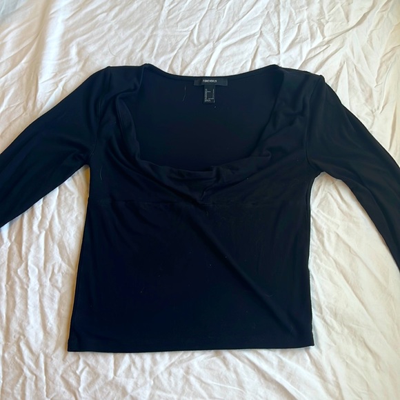 black forever 21 long sleeve top - Picture 1 of 2